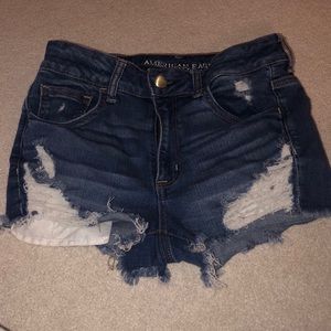 high rise ripped jeans